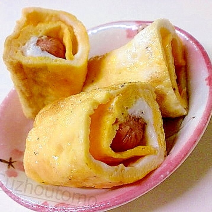 お弁当にウインナーたまご巻き